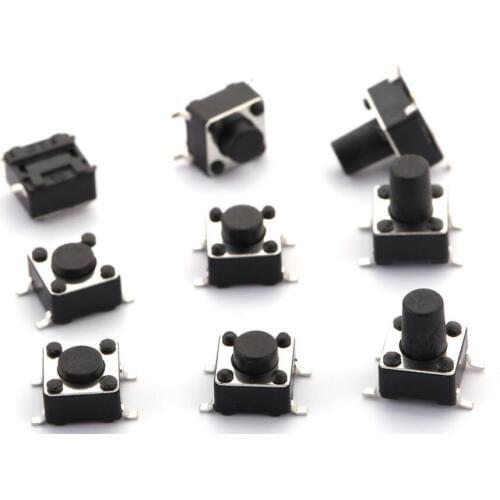 6x6xH=4.3/5.0/6.0/7.0/7.5/8.0/8.5/9.0/10.0mm High 4Pin SMT SMD Patch Tactile Tact Push Button Micro Switch Self Reset
