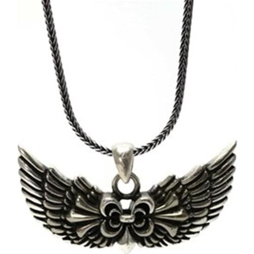 For muslims Men and Women 925 Sterling Silver Angel Wing Pendant Chain Jewelry Special Gift