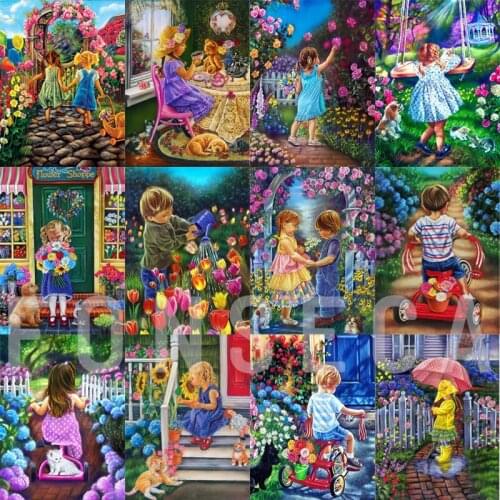 DIY Diamond Embroidery Garden 5D Diamond Painting Scenic Full Square Mosaic Rhinestone Picture Cross Stitch Home Decoration