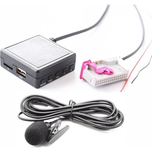 Car Bluetooth 5.0 RNSE Headunit Wireless Bluetooth Aux Microphone Adapter TF USB Flash Drive For Audi A3 A4 A6 A8 TT R8 RNS-E