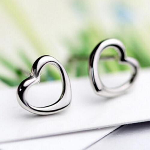 Free Shipping New Popular Sale 925 Sterling Silver Jewelry Fashion Fresh Smooth Hollow Heart Earrings SE198