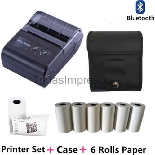 Wireless Portable Bluetooth Receipt Printer 58mm 2" Bluetooth Thermal Printers Label Maker for Stores Mini Bill Printer Supplies