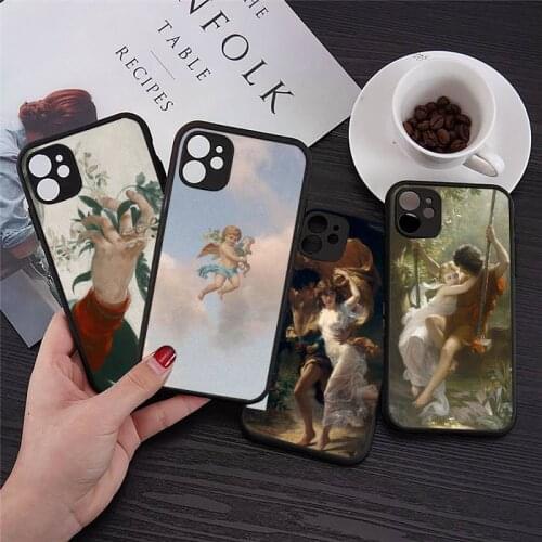 Renaissance art Painting Phone Case For iphone 12 11 8 7 plus mini x xs xr pro max matte transparent cover