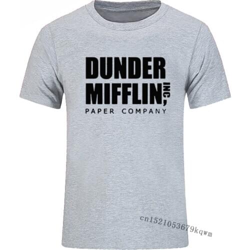 Dunder Mifflin Mens T-Shirt The Office TV Show Costume Streetwear Harajuku High Quality Funny T Shirts Graphic