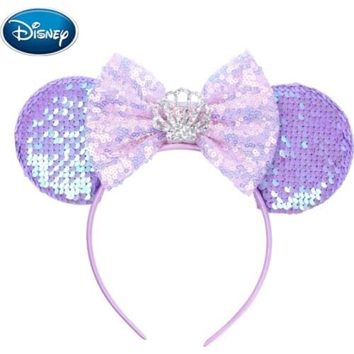 Disney Mouse Ear Donuts Hairband For Girls 5" Hair Bows Big Flip Sequins Ears DIY Kids Hair Accessories Headband Boutique mujer