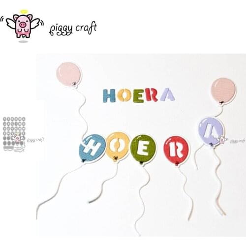 Piggy Craft metal cutting dies cut die mold 41Pcs Balloon letter Scrapbook paper craft knife mould blade punch stencils dies