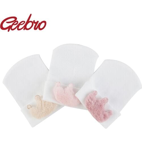 Geebro Cute Newborn Baby Crown Hat Infant Girl Boy Comfy Hospital Cap Winter Warm Toddler Outdoor Casual Beanie Newborn Hat