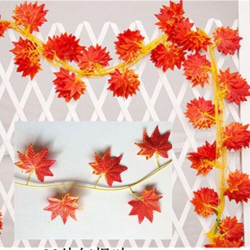 30PCS 2.3M Simulation red maple leaf fake branch green plant home decoration party wedding landscaping ceiling accessories