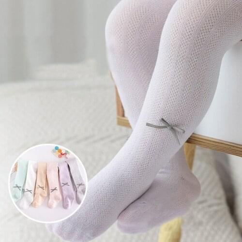 New Summer Mesh tights for girls toddler tights girls big bow tights princess dancing tights light breathable