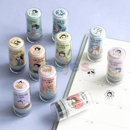 Korean Iconic Lovely Seal, Childrens Ink Stamp, Lovely School Supplies, Girls' Favorite Harm/Meow Diary Stamp, Scrapbooking