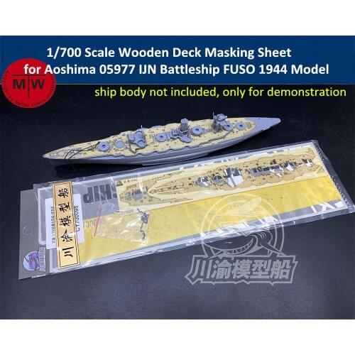1/700 Scale Wooden Deck Masking Sheet for Aoshima 05977 IJN Battleship Fuso 1944 Model CY700098