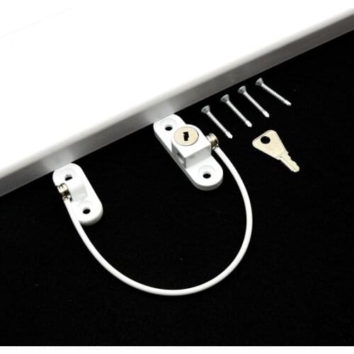 Window Security Chain Lock Window Cable Lock Restrictor Multifunctional Window Lock Door Security Guard for Baby Safety 1Pcs