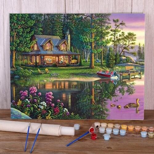 Landscape Nature DIY Paint By Numbers Package Acrylic Paints 40*50 Paiting By Numbers Home Decor Crafts Adults Drawing
