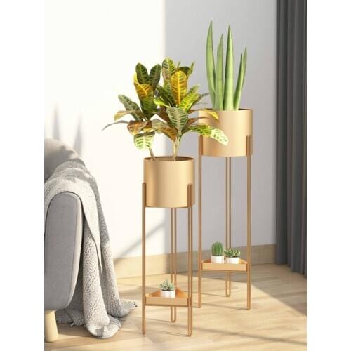 Living Room Floor-standing Flower Pot Rack Nordic Wrought Iron Flower Rack Multi-layer Rack Light Luxury Plant Rack Metal Shelf