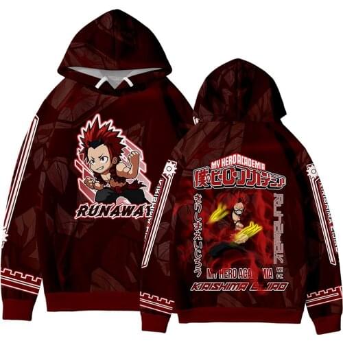 2021 New My Hero Academia 3D printing Hoodies Sweatshirt Hip Hop Streetshirt Hooded Sweatshirt Men/Women Fashion Couple Pullover