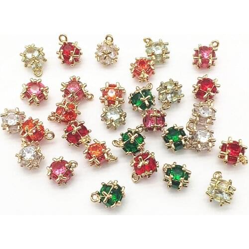 New Arrival! 10x8mm 50pcs Cubic Zirconia Square Charm For Handmade Necklace Earring Parts DIY Accessories,Jewelry Findings