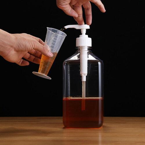 1600ml Transparent Coffee Syrup Double Scale Storage Dispenser Graduated Bottle Sanitary Sprayer Scale Graduated Bottle
