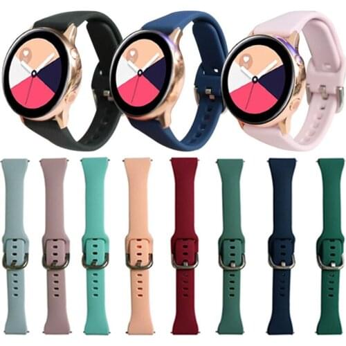 Silicone Original 20mm band Strap For Samsung Galaxy Watch Active 2 40/44mm / 3 41mm smartwatch wristband For Huawei GT 2 42mm