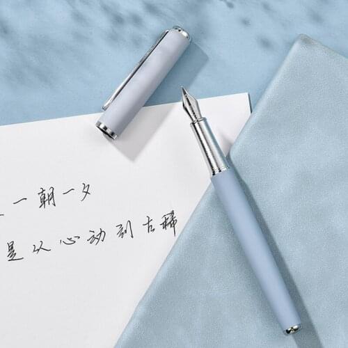 HD Fountain Pen Extra Fine Gift Set with Ink Cartridge Notebook 0.4mm Frosted Vintage Pens for Women School Office Supplies