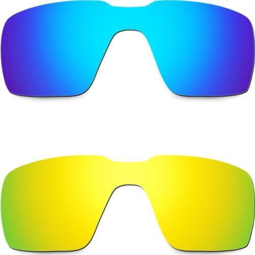 HKUCO For Probation Sunglasses Replacement Polarized Lenses 2 Pairs - Blue & Gold