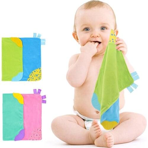 1PC Super Soft Square Towel Baby Comfort Blanket Label Soothing Towel Comfortable As Multi-function Toy Baby Comforting Towel