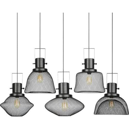 Vintage Black Iron Pendant Lights Loft Decor Industrial Lamp Bird Cage Kitchen Hanging Lamps Dining Light Fixtures Home Lighting