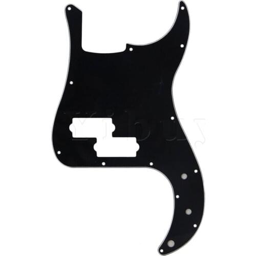 Yibuy Black 3 Ply 13 Holes PVC P Bass Pickguard Scratch Plate Electric Bass Guitar