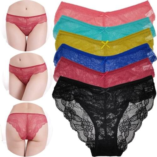 Womens Sexy Hollow Floral Lace Panties Sexy Underwear Comfortable and Breathable Cotton Seamless Panties Simple Summer Dress