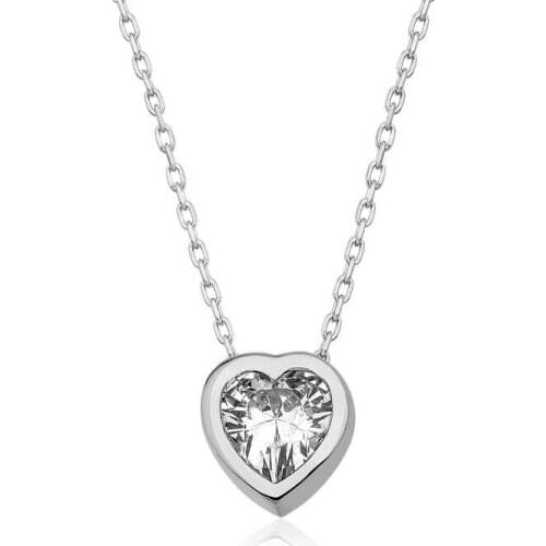 Silver Heart Women Necklace