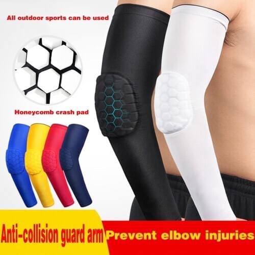 1Pcs Sports Arm Guard Honeycomb Anti-Collision Compression Elbow Guard Basketball Tennis Outdoor Sports Protective Gear