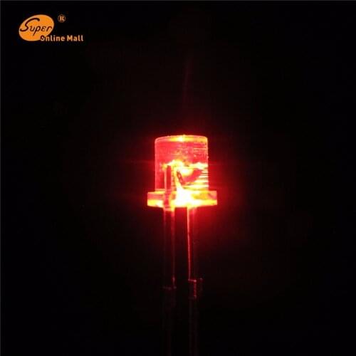 1000PCS 3MM RED Diodes flat top Diodes Urtal Bright Light Bulb 3MM Led Emitting Diodes