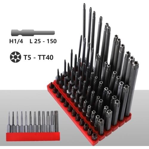 12pcs 1/4" Hex Torx Screwdriver Bits Set Security Magnetic Electric Screw Driver Bit S2 Alloy Steel Car Repair Tool