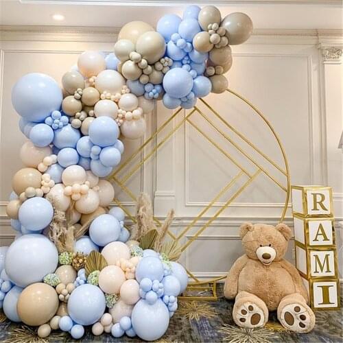 152pcs Double Cream Peach Balloon Garland Birthday Deocration Macaron Blue Balloon Arch Baby Shower DIY Wedding Party Decors