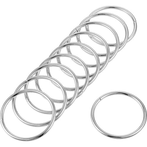 Uxcell 1.57"(40mm) O Rings Metal for Straps Bags Belts DIY Crafts Silver Tone 20 Pcs