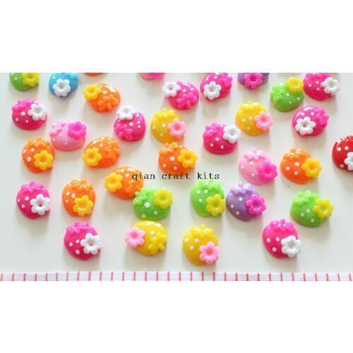 250pcs Resin Flatback Cute glitter Strawberry Cabs with rhinestone -DIY scrapbook, hair bow and flower centers