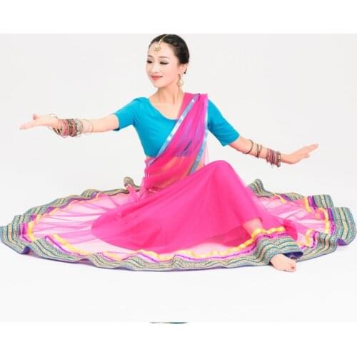 Indian Dance Performance Costume Female Practice Dance Clothing Oriental Dance Costumes For Women Bollywood Sari 3PCS DQL920