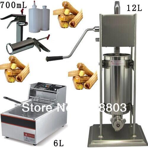3 in 1 12L Spainish Churro Maker + 6L Deep Fryer + 700ml Churros Filling Machine