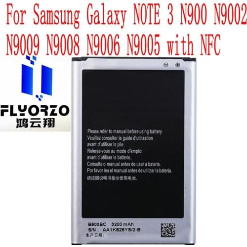 New High Quality 3200mAh B800BC Battery For Samsung Galaxy NOTE 3 N900 N9002 N9009 N9008 N9006 N9005 with NFC Mobile Phone