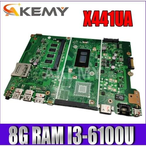 Akemy New X441UA 8GB RAM/i3-6100U CPU Motherboard For ASUS X441U X441UV X441UAK F441U A441U Laotop Mainboard Motherboard