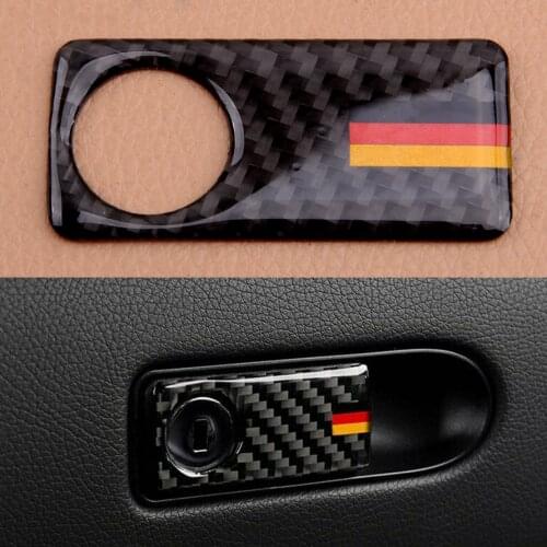 Car Carbon Fiber Copilot Glove Storage Box Handle Panel Trim Fit for Mercedes Benz C Class W204 2007-2010 2011 2012 2013 2014