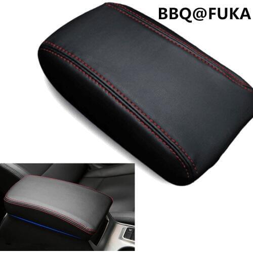 BBQ@FUKA 3pcs/set PU Leather Center Armrest Box Surface Case Cover Trim Black Fit For Hyundai Tucson 2015 Car-Styling Accessory
