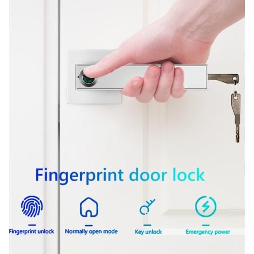F180 Electronic Smart Lock Semiconductor Security Biological Fingerprint Handle Lock Password with Keys for Home Office Bedroom
