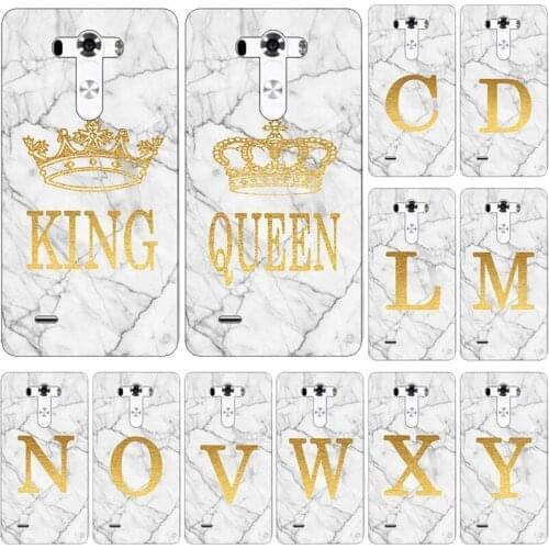 Phone Case for LG G4 Note G Stylo Stylus Mini G4Mini G4C G4 H818 H810 White Marble Golden English Letter Fashion Name Back Cover