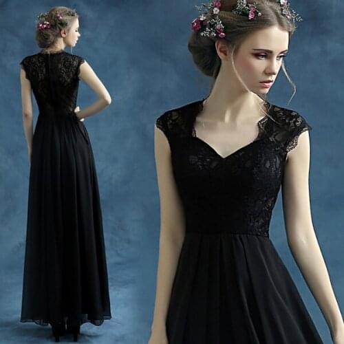 Black long lady girl women mother prom banquet party prom dress gown free shipping