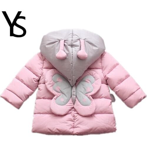 9m-5years Top Quality Baby Girls Down Coat Winter Warm Coat Hooded Coat Infant Toddler Girl Winter Clothes Pink AA0610