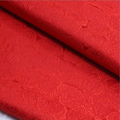 HLQON 75cm width brocade yarn dyed rose fabric for patchwork felt tissue telas cheongsam dress children cloth coat bed sheet