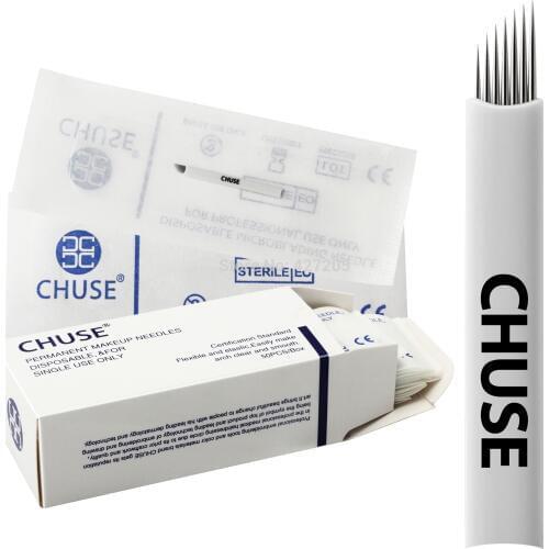 CHUSE S7 Permanent Makeup Needles Eyebrow Microblading Manual Bevel Blades 7 Pins for Tattoo Machine and Pen 100Pcs High Quality