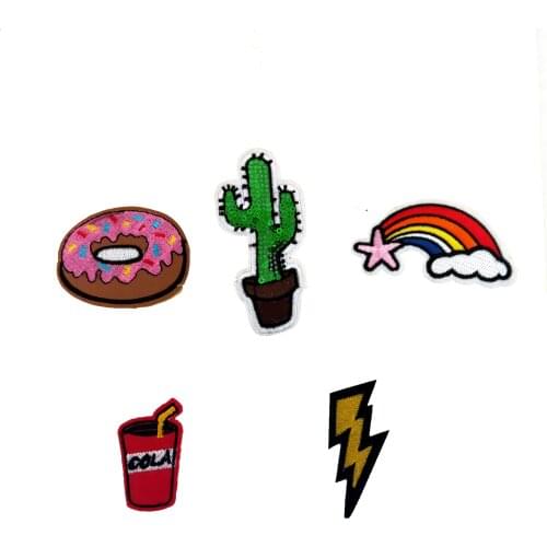 Hot sell fashion pattern hot melt adhesive applique embroidery patches stripes DIY Cloth Accessories Patches C2235-C2248