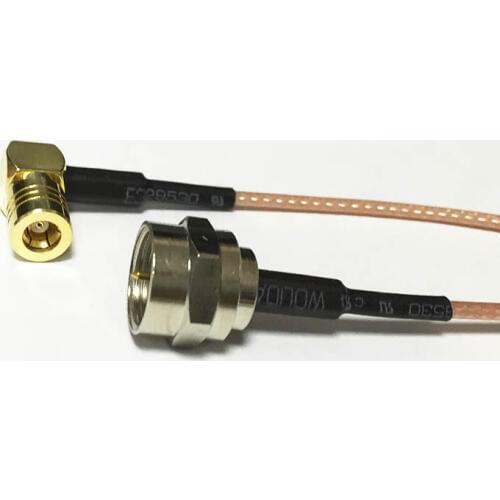 New Modem Coaxial Pigtail F Male Plug Connector Switch SMB Female Jack Right Angle Connector RG178 Cable 15CM 6" Adapter