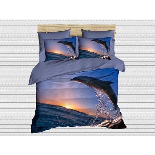 Best Class Digital Printed 3d Single Personality Duvet cover set Dolphin